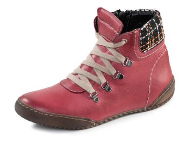 ELENA EDEN skosko med sn&ouml;rning och vadderad skaftkant i textil 