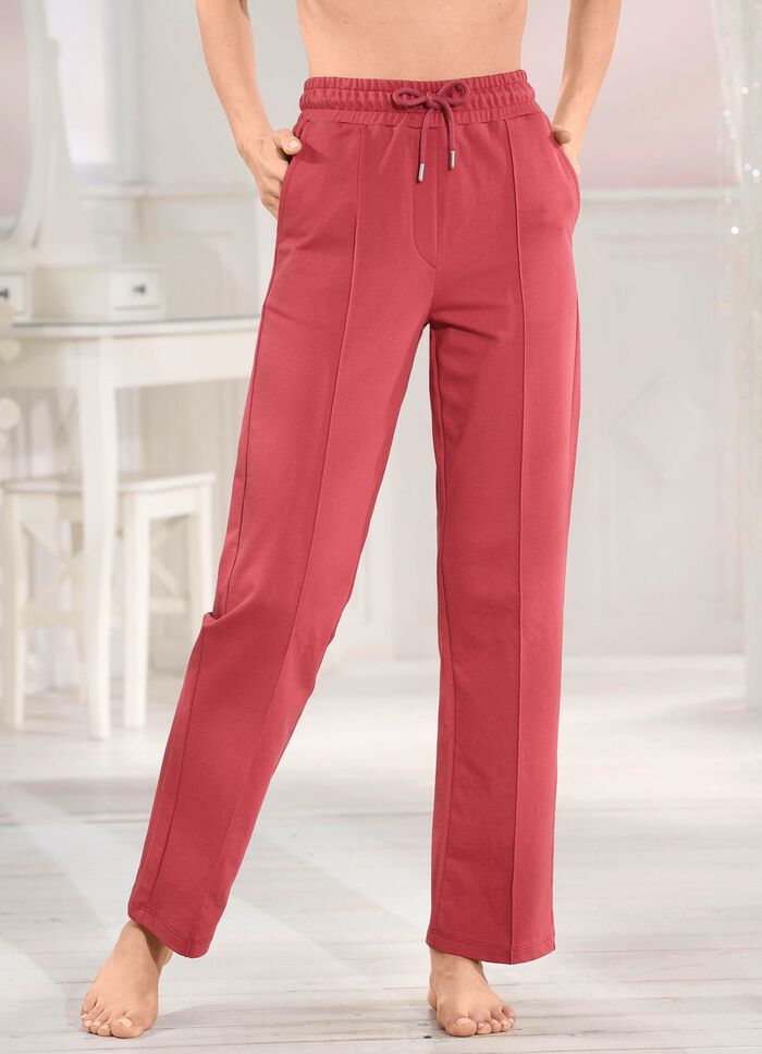 Bekv&auml;ma byxor med bred res&aring;r i midjan 