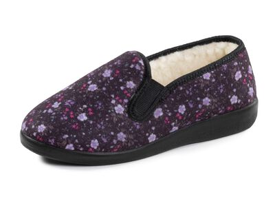 Varma damtofflor, bredd H, med ull 