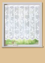 Romantisk kort gardin med rosmotiv 