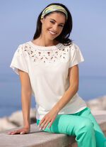 Tr&ouml;ja i en blandning av material med spets ECRU