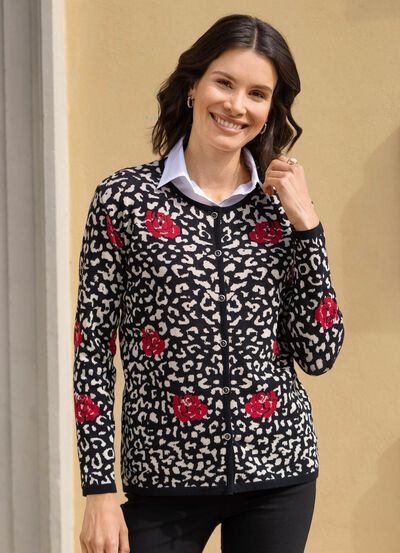 Cardigan i jacquarddesign 