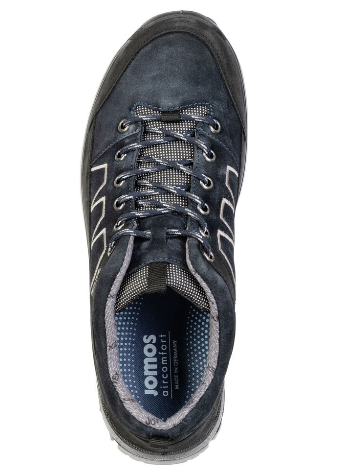 Andningsbara herrskor med snörning, bredd K, med uttagbar fotbädd DUNKELBLAU-SCHWARZ