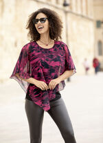 Poncho-tunika med integrerad topp, 