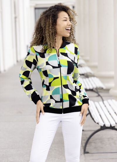 Blusjacka med fint tryck 