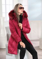 Kort kappa med 2-v&auml;gs dragkedja KARMINR&Ouml;TT