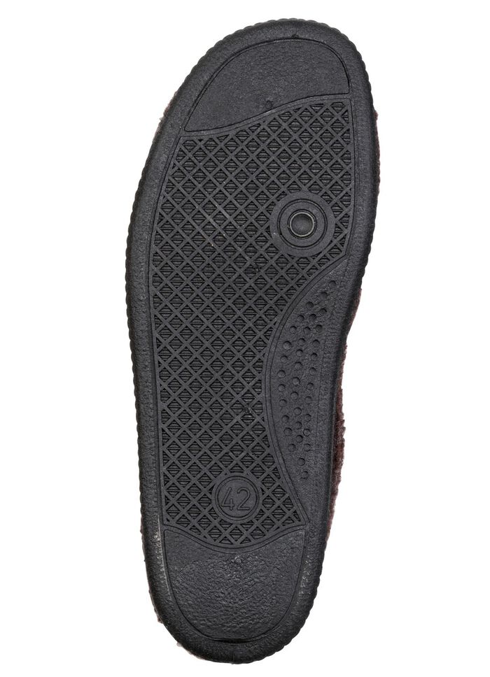 Fodrade herrtofflor, med ny ull BRUNT