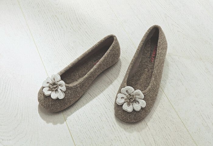 Ballerinaskor från Florett gjorda av bekvämt filtmaterial 