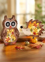 Upplysta träfigurer, set om 2 