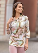 Polotr&ouml;ja med kort knappsl&aring; MYNTA-ROSENTR&Auml;-ECRU