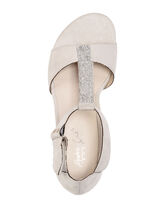 Andrea Conti, eleganta damsandaler med kardborreband LJUSBEIGE