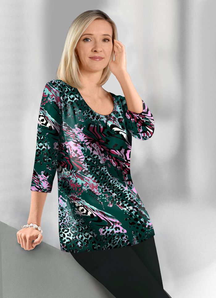 Smakfull skjorta med 3/4-&auml;rmar 