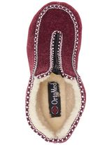 Varma damtofflor, bredd H, med dragkedja BORDEAUX