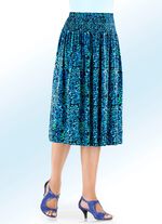 Kjol med ett figurv&auml;nligt, smockat ok SVART BL&Aring;