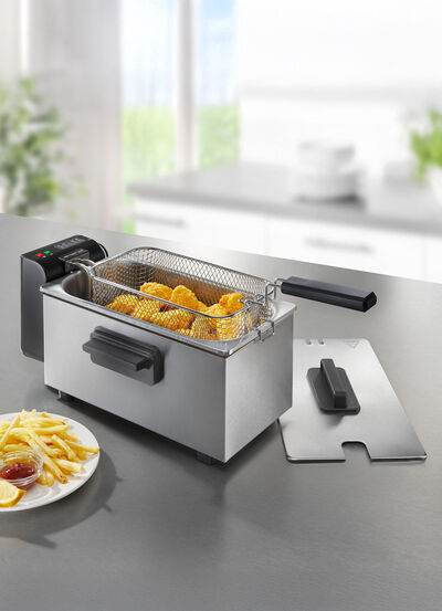 Frit&ouml;s med innergryta i rostfritt st&aring;l 