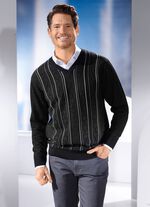 V-ringad tr&ouml;ja med strukturerad design i 3 f&auml;rger 