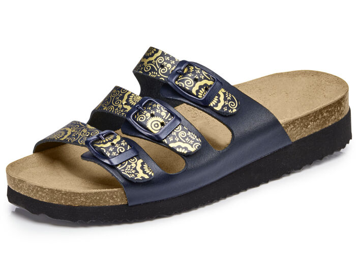 Klassiska damslippers med justerbara remmar, 