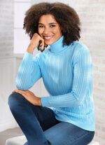 Pullover med stretchig struktur LJUSBL&Aring;