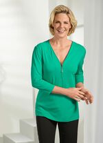 Skjorta med dragkedja p&aring; V-ringningen 