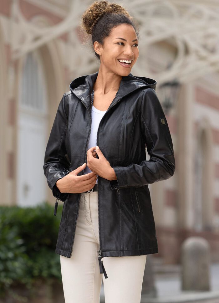 L&auml;derjacka med 2-v&auml;gs dragkedja 