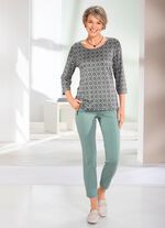 Skjorta med heltäckande tryck i 2 färger SALVIA-BRUN-BEIGE