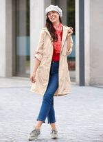 Kort kappa med fast huva BEIGE