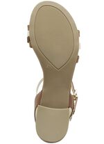 Caprice-sandal av delvis metalliserat nappal&auml;der COGNAC GULD