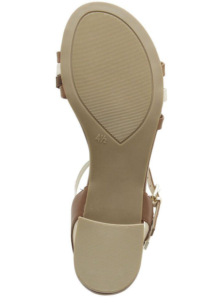 Caprice-sandal av delvis metalliserat nappal&auml;der COGNAC GULD