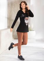 Skjorta med svart nappa-imitation i 2 färger SVART