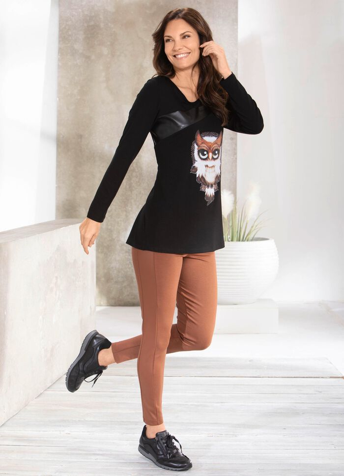 Skjorta med svart nappa-imitation i 2 färger SVART