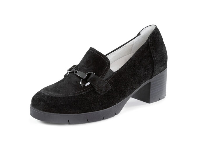 Waldl&auml;ufer, bekv&auml;m damsko, bredd H, med uttagbar fotb&auml;dd SVART