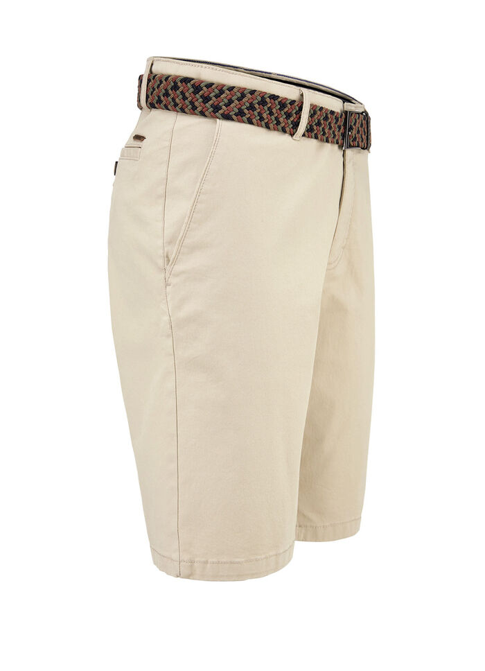 Avslappnade &quot;Redpoint&quot; bermudas med tygbälte i 3 färger HELLBEIGE