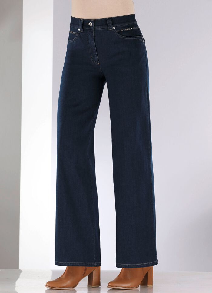 Jeans med diskret strassdekoration 