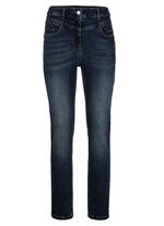 Jeans med strass och dekorativa sömmar 