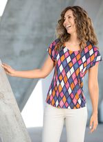 Topp med rund halsringning 