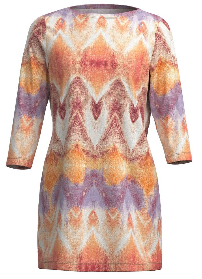 Stickad tunika i tryckt finstickning 