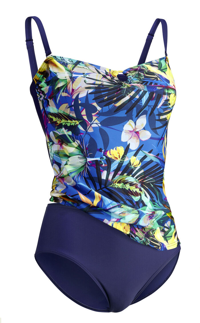Laurina tankini i bandeau-modell med justerbara och avtagbara axelband, 
