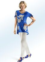 Byxor med snygg passpoal ECRU