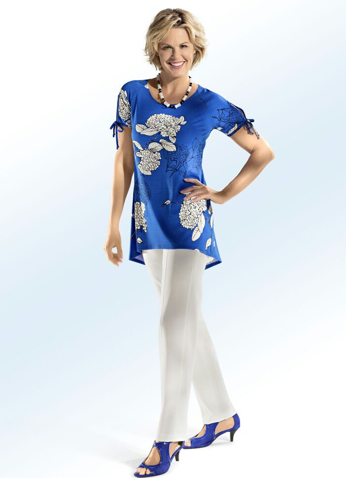 Byxor med snygg passpoal ECRU