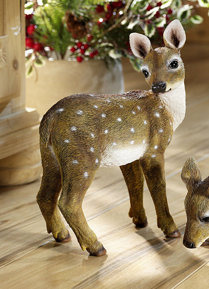 Fawn handmålad BRUN-VITT