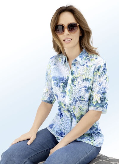 Fint genomskinlig blus, , large