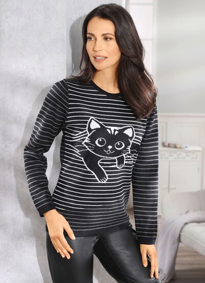 Tr&ouml;ja med s&ouml;tt kattmotiv 