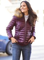 Skinnjacka med avtagbar huva 