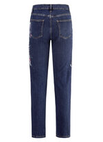 Jeans med handmålade blommotiv 