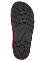 Klassiska damtofflor, tillverkade av filtmaterial GRANATROT