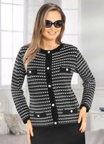 Cardigan med genomarbetad texturerad mix 