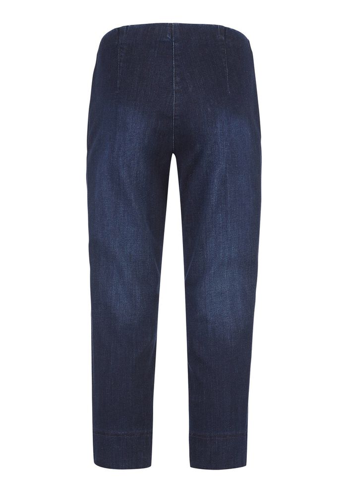 Caprijeans med stretchiga instick 