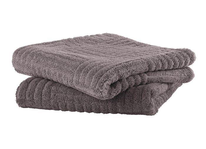 Fluffig mjuk frott&eacute;serie med h&ouml;g-l&aring;g struktur TAUPE