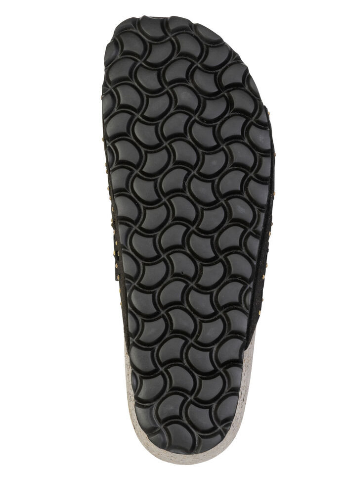 ELENA EDEN, lätta damslip-ins, vidd G, med läderfotbädd SCHWARZ