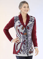 Cardigan med placerad jacquarddesign 